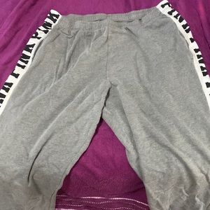 Pink grey sweat pants